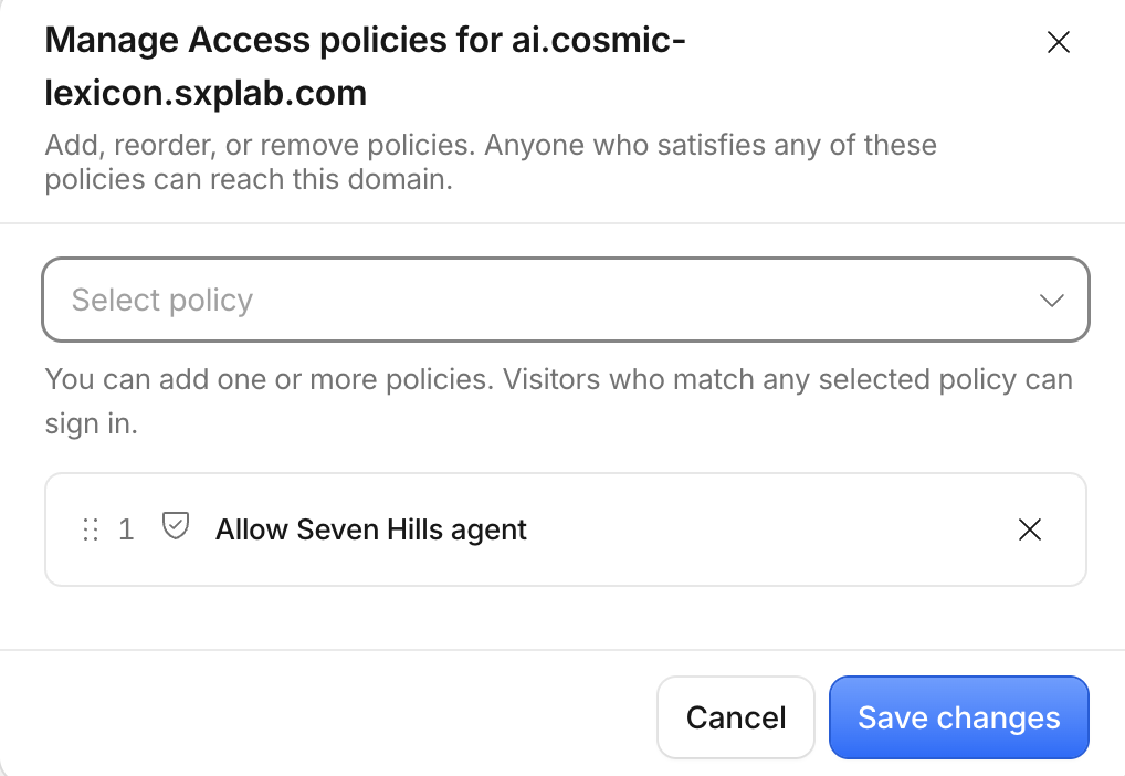 AI Gateway custom domain protected by Access