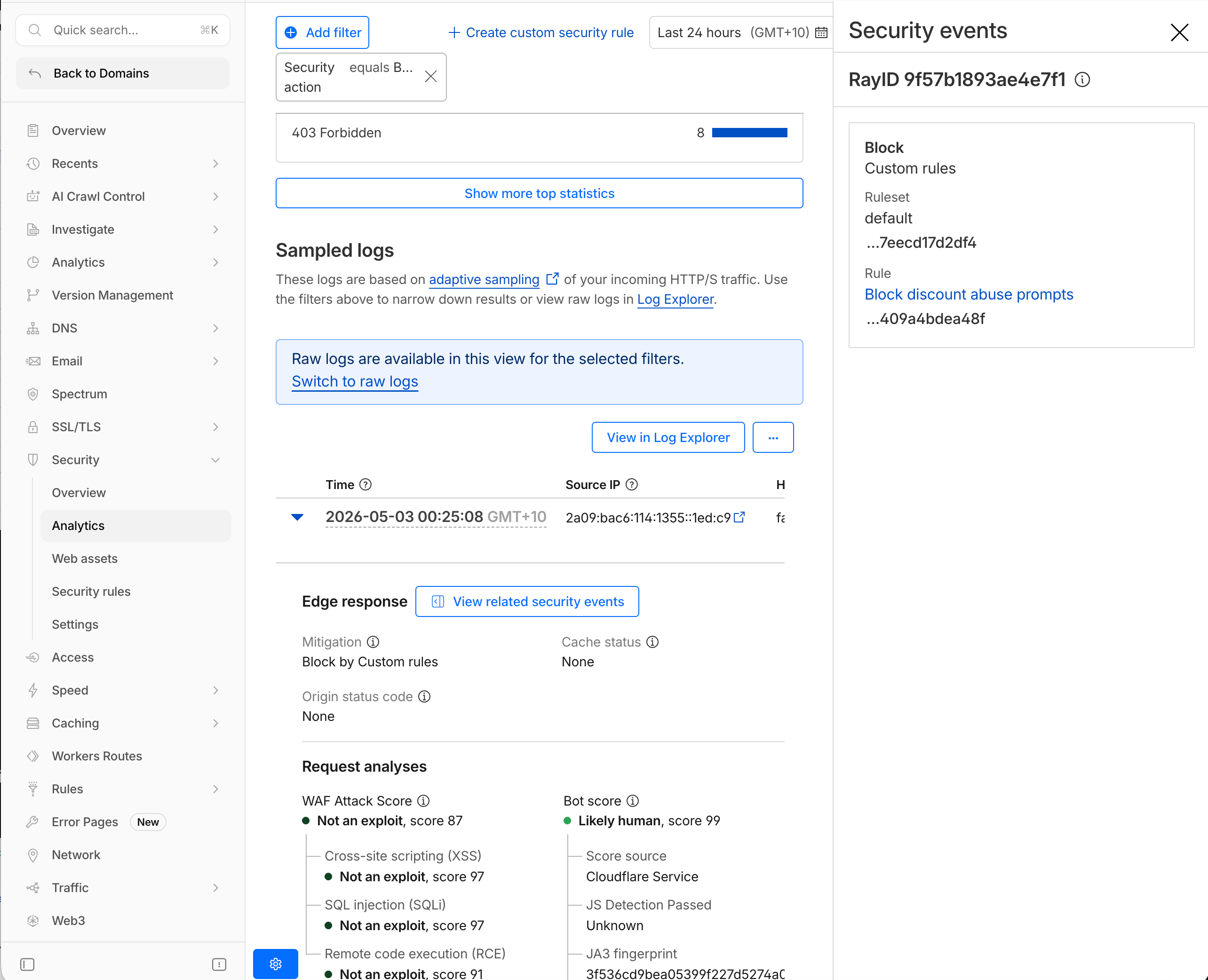 View related security events